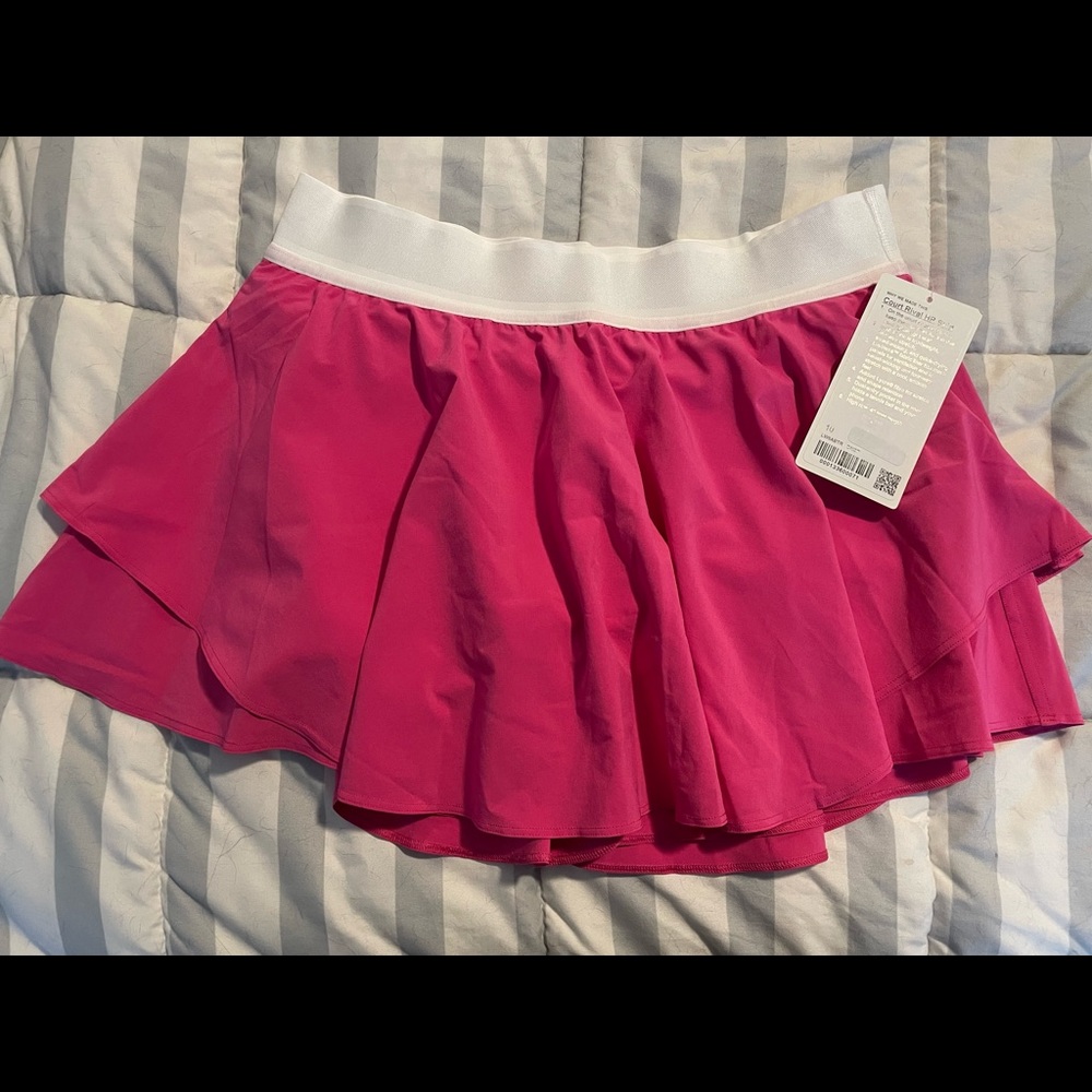 Lululemon court rival high rise skirt sonic pink 10